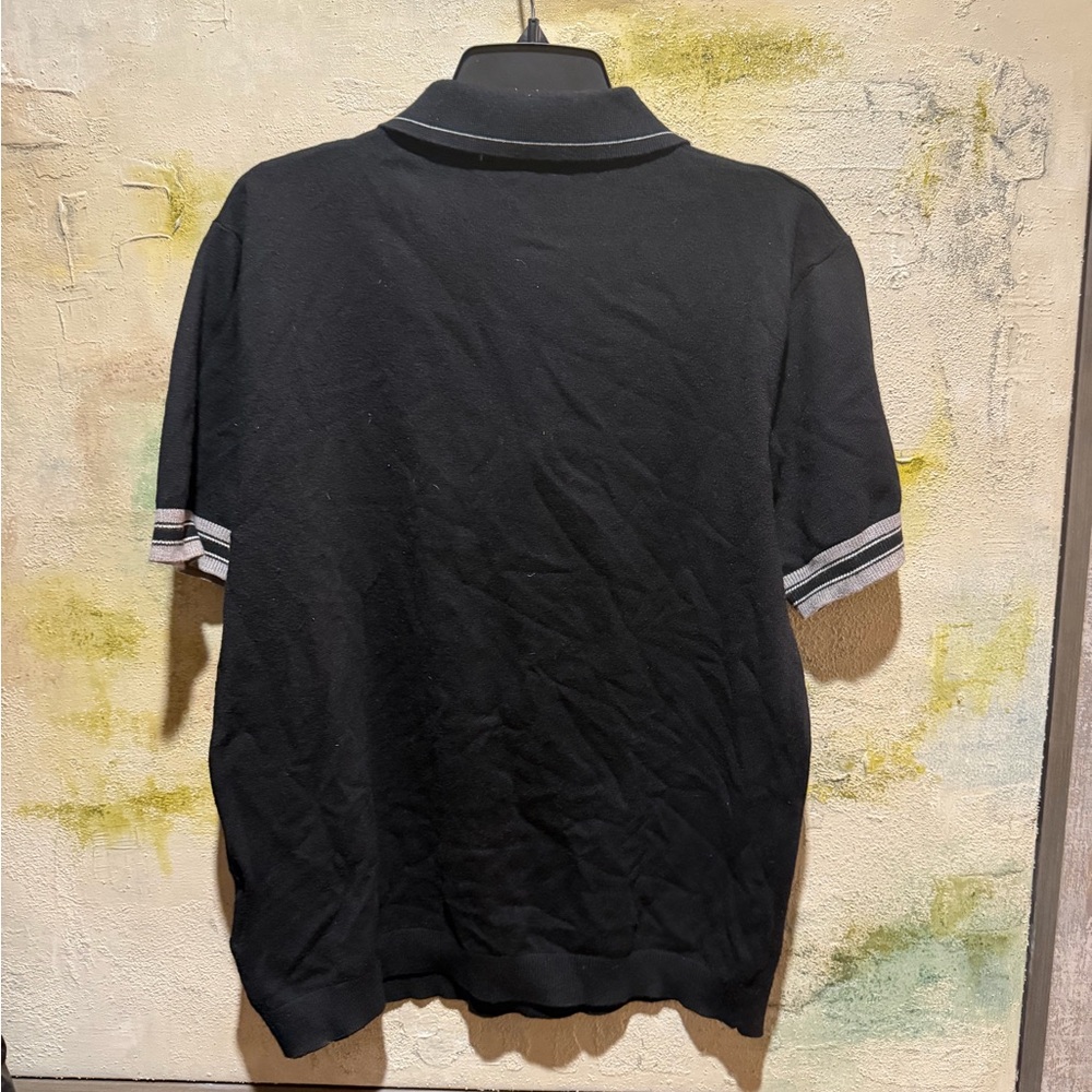 Prada Black Zip Polo Shirt with Logo Size M - Picture 5 of 6